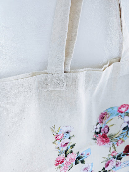 Love Tote Bag Natural Cotton Size 38cm x 40cm