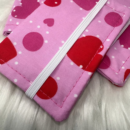 Card Holder Wallet with Keyring | Love Heart Pattern