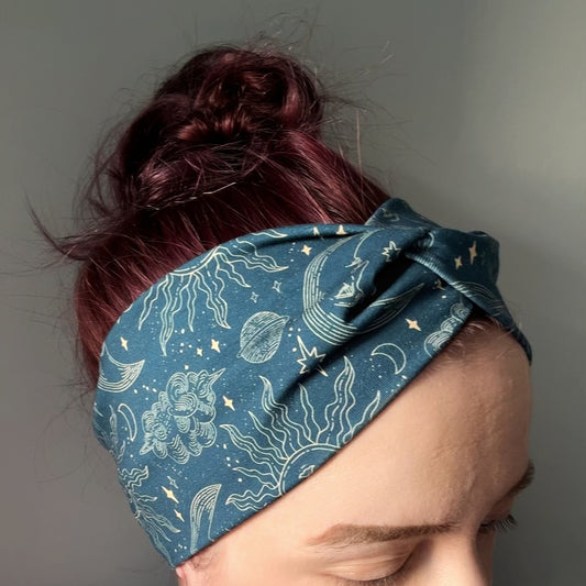 Handmade Knotted Headband for Women | Soft Fabric | Comfortable Adult Headband | Boho/Celestial Hair Accessory