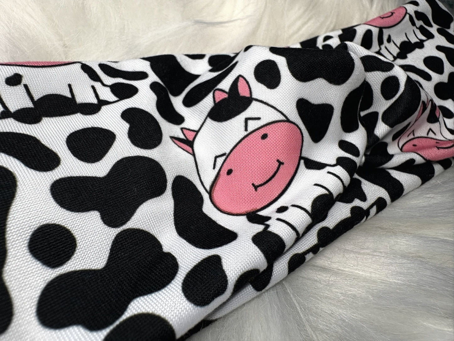 Cow Print Kids Knotted Headband | Stretch Fabric