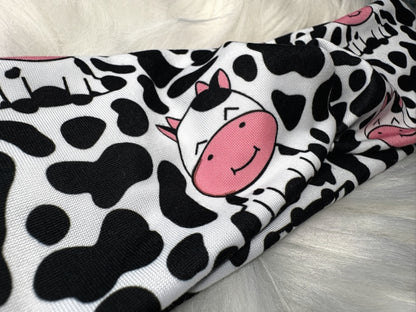 Cow Print Kids Knotted Headband | Stretch Fabric