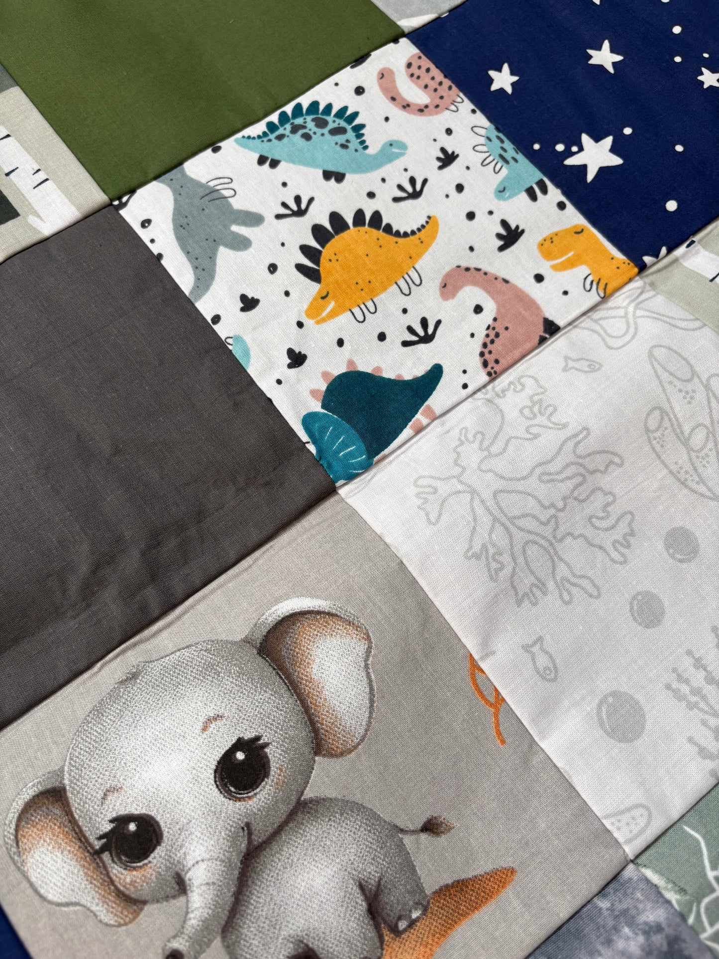 Patchwork Baby Blanket 72x84 cm | Woodland and Jungle Animal Theme | Handmade Minky Backed Baby Blanket | Nursery Blanket | Baby Shower Gift