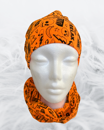 Soft Jersey Hat and Snood Set for Kids Age 4–8 | Stretchy Beanie and Neck Warmer | Cosy Child Winter Accessory | Handmade Gift UK