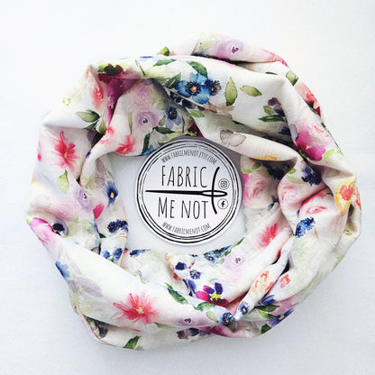 Flower Meadow Spring Infinity Scarf Linen/Viscose Blend | Gift Ideas | Gift For Her