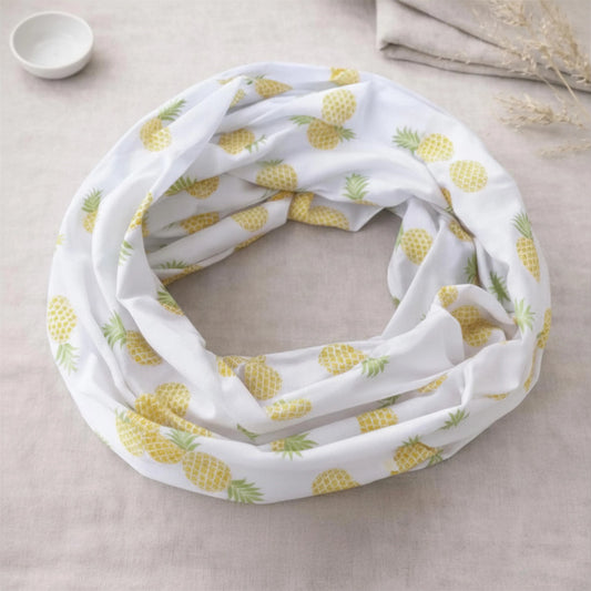 Pineapples 100% Knitted Cotton Infinity Scarf