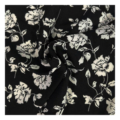 Black Floral Lightweight Infinity Scarf 100% Viscose