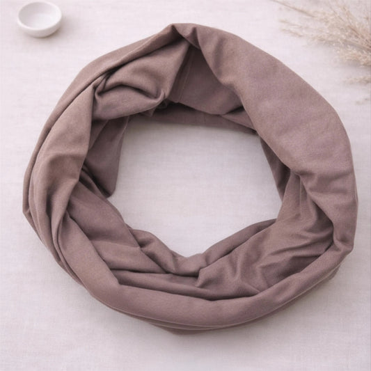 Mocha Plain 100% Knitted Cotton Infinity Scarf
