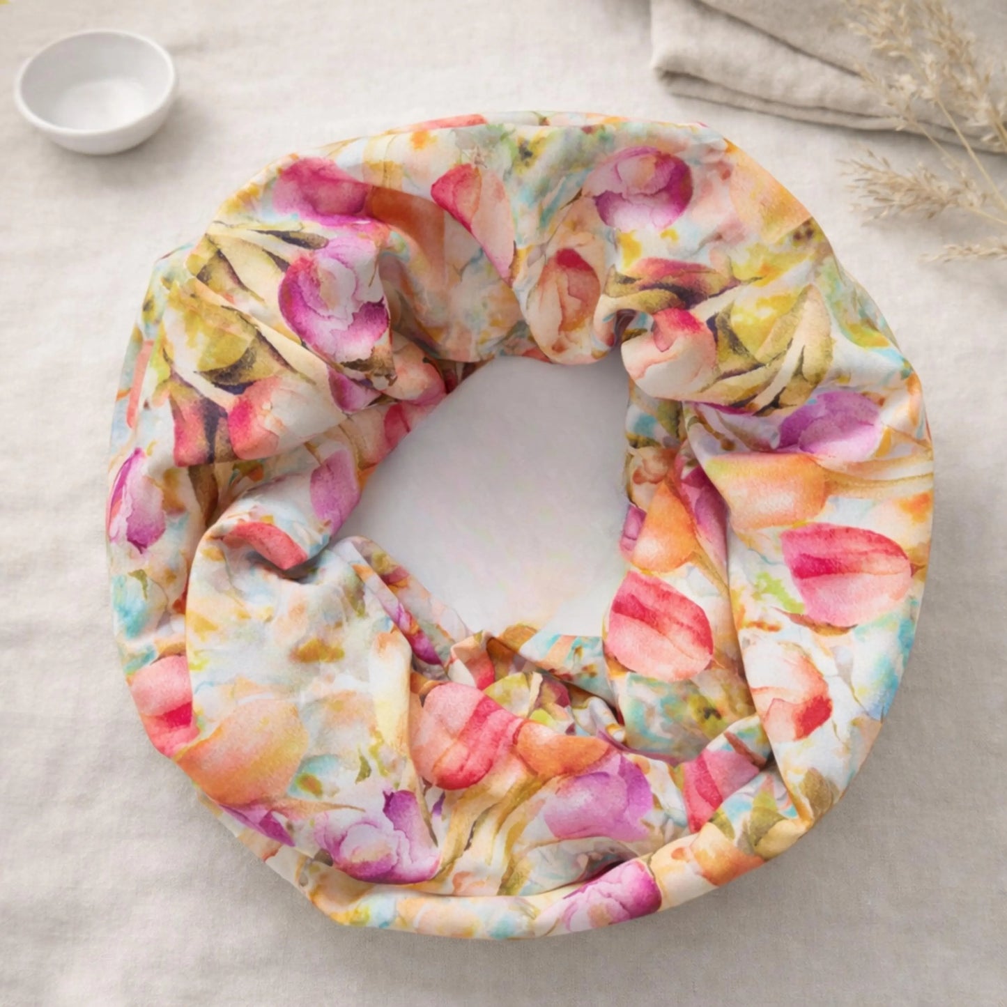 Colourful Tulip Flowers Infinity Scarf 100% Viscose
