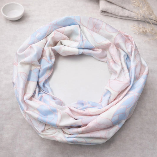 Pastel Butterflies Premium Print 100% Knitted Cotton Infinity Scarf