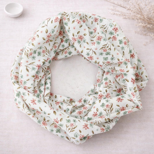 Flower Meadow Crinkle Infinity Scarf 100% Polyester