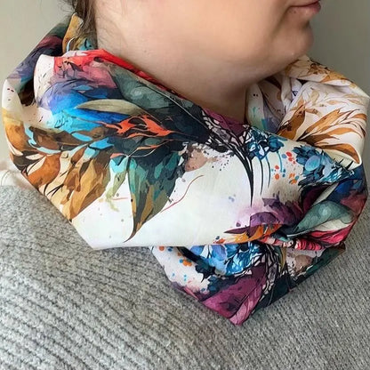 Boho Style Botanical Leaf Lightweight Infinity Scarf 100% Viscose
