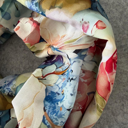 Abstract Floral Lightweight Infinity Scarf 100% Viscose