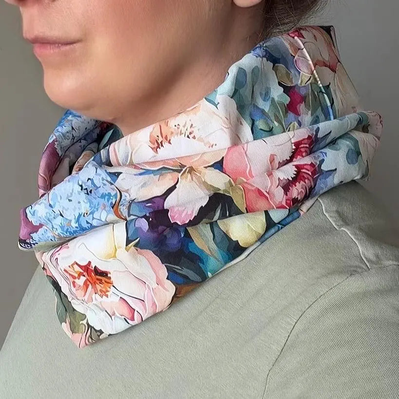 Abstract Floral Lightweight Infinity Scarf 100% Viscose