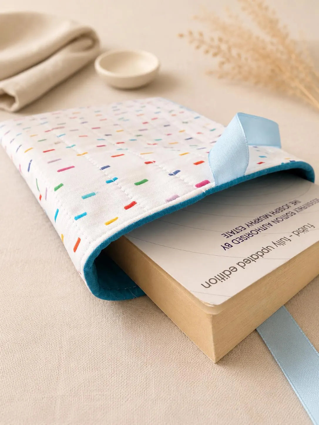 Colourful Sprinkles Fabric Book Sleeve | Padded Book Cover
