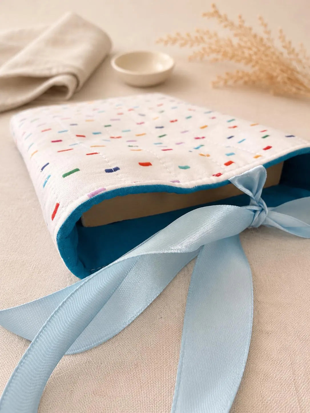Colourful Sprinkles Fabric Book Sleeve | Padded Book Cover