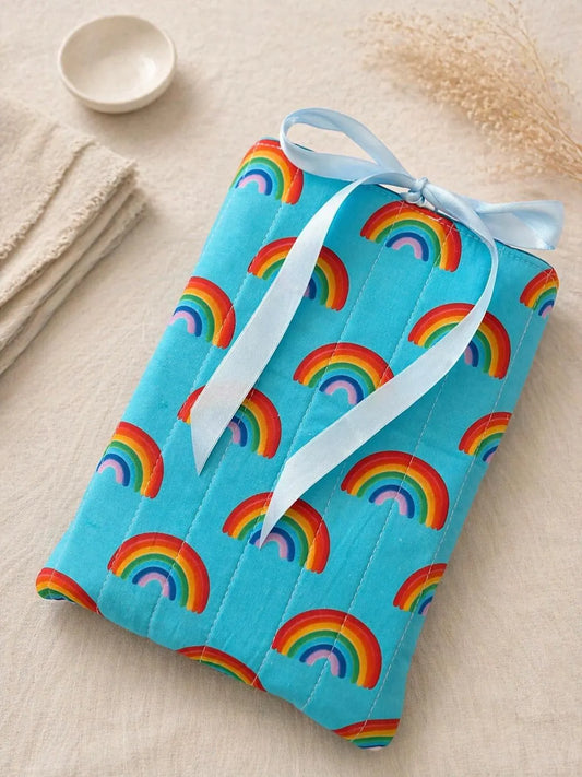 Rainbow Fabric Book Sleeve | Padded Book Cover