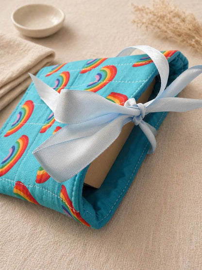 Rainbow Fabric Book Sleeve | Padded Book Cover