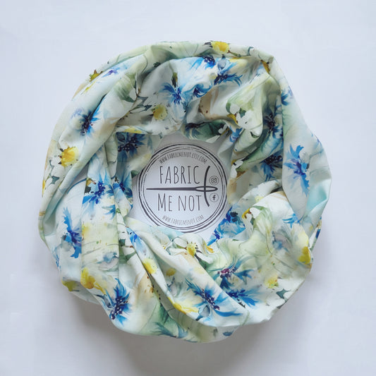 Daisy and Cornflower Infinity Scarf 100% Viscose